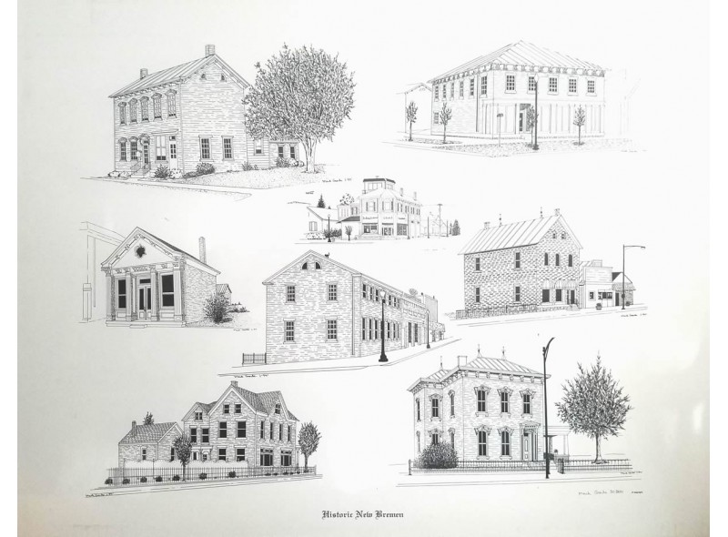 A Collage of Six Historic Buildings