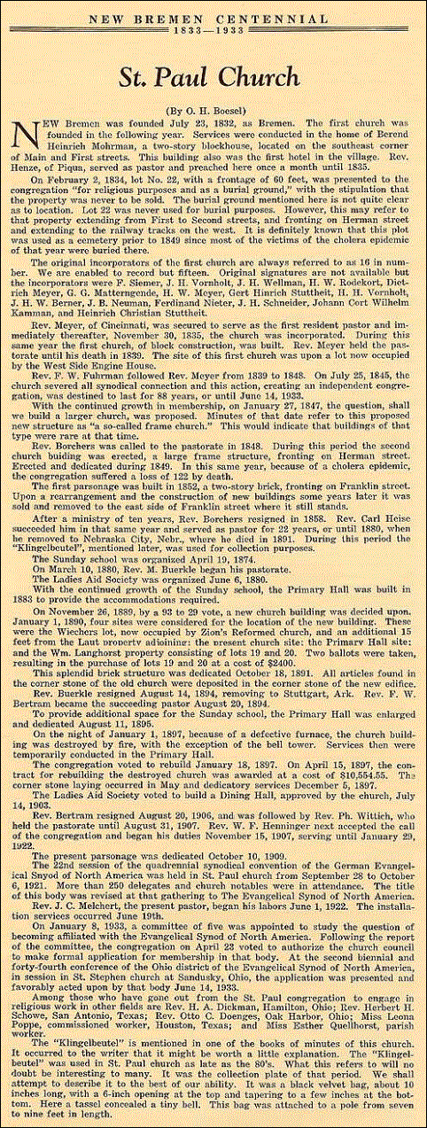 St. Paul Church - Article 1933