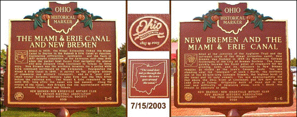 Miam-Erie Canal Historical Marker
